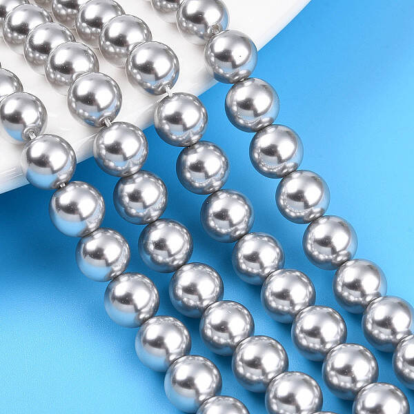 Baking Painted Pearlized Glass Pearl Bead Strands