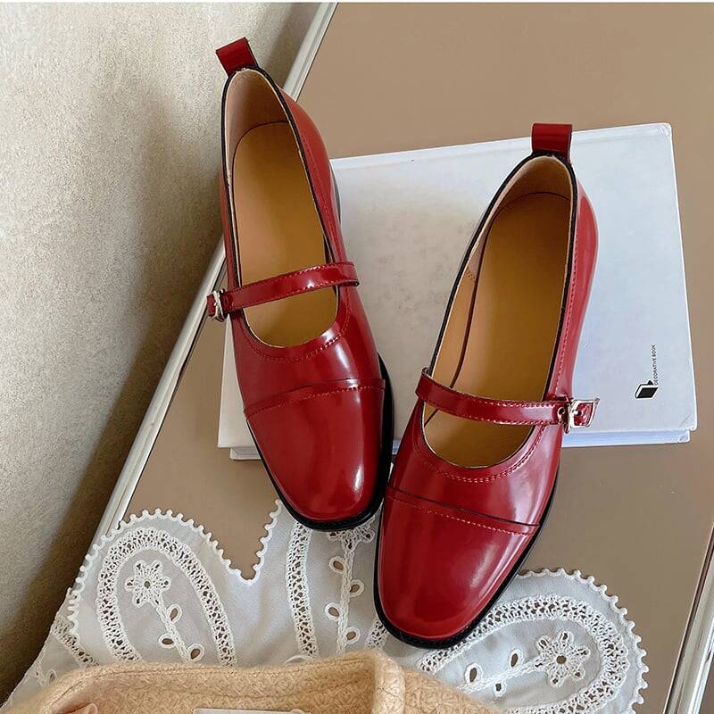 CHIKO Vernisha Round Toe Block Heels Mary Jane Shoes