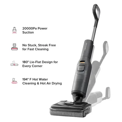 Roborock F25 Wet Dry Vacuum Cleaner, Cordless, All in One with 20000Pa, 194°F Hot Air Flash Drying & Hot Water Self Cleaning...