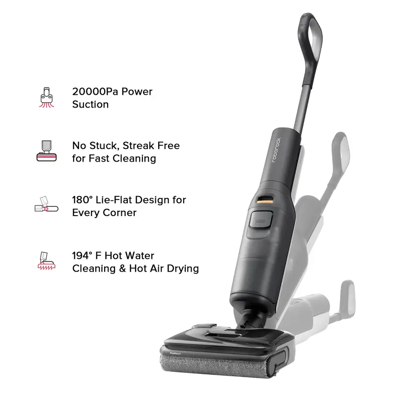 Roborock F25 Wet Dry Vacuum Cleaner, Cordless, All in One with 20000Pa, 194°F Hot Air Flash Drying & Hot Water Self Cleaning...