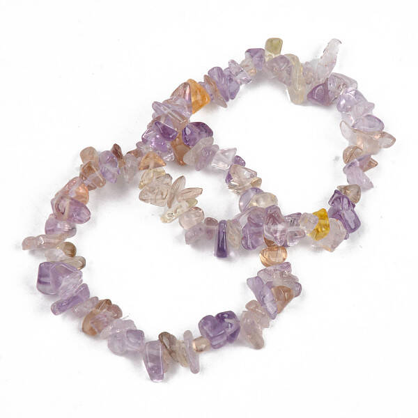 Unisex Chip Natural Ametrine Beaded Stretch Bracelets