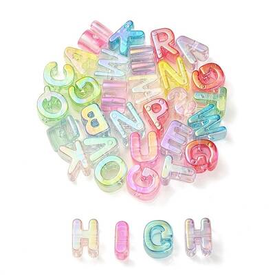 UV Plating Rainbow Iridescent Acrylic Beads