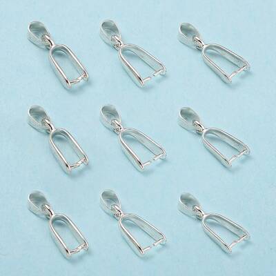 Silver Color Plated Brass Ice Pick Pinch Bails
