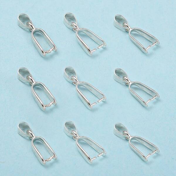 Silver Color Plated Brass Ice Pick Pinch Bails