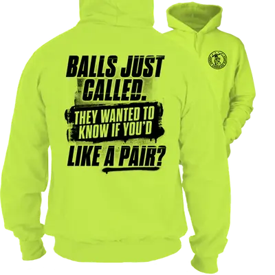 Balls - Hi-Vis Yellow Hoodie