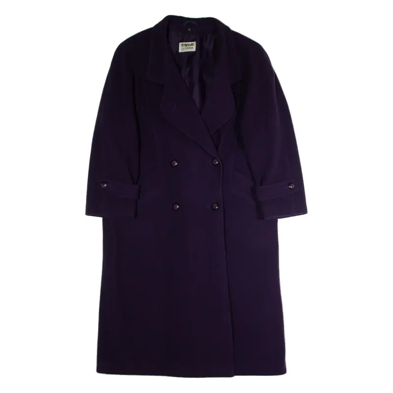 CITYLINE BY SCHERER Womens Trench Coat Purple Wool 90s M