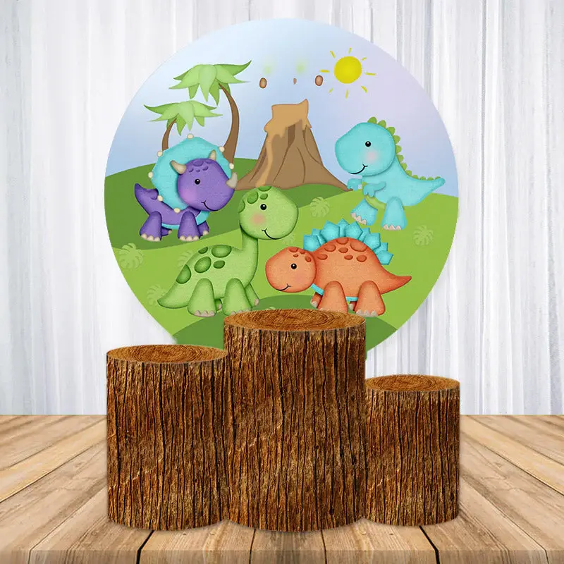 Aperturee Beige Bear Round Blue Baby Shower Backdrop Kit For Boy | Round Backdrop Baby Shower | Round Baby Shower Backdrop | ...