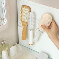 Wall Mounted Bathroom Storage Rack, Punch Free Bathroom Comb Holder, Multifunctional Bathroom Storage Organizer Rack for Hom...