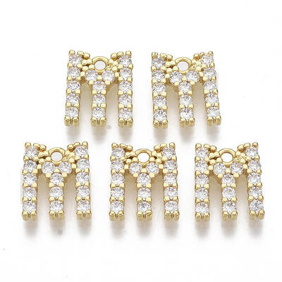 Brass Micro Pave Cubic Zirconia Charms