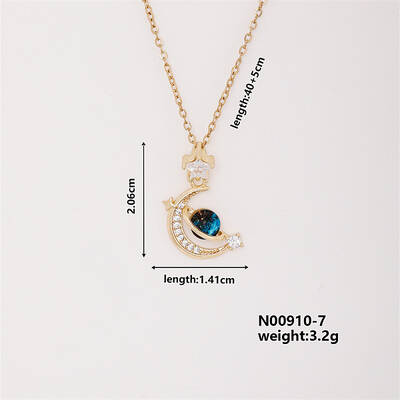 Dreamy Planet Brass Micro Pave Cubic Zirconia Pendant Necklaces