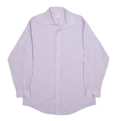 BROOKS BROTHERS Plain Shirt Purple Long Sleeve Mens L