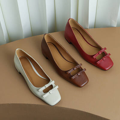 CHIKO Idoia Square Toe Block Heels Pumps Shoes