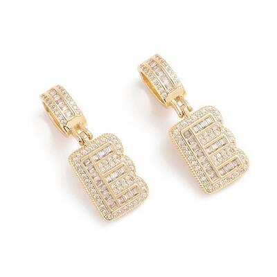 Brass Micro Pave Cubic Zirconia Pendants