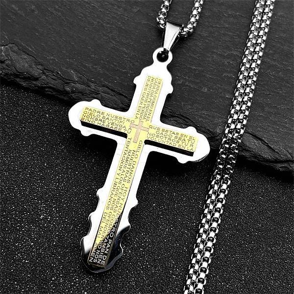 Religion Cross 304 Stainless Steel Pendant Necklaces for Women