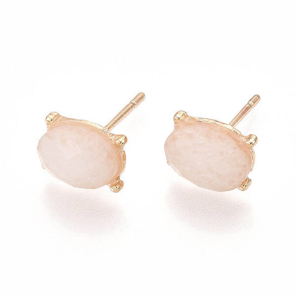 Natural White Jade Stud Earrings