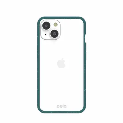 Clear iPhone 14/16e Case with Green Ridge