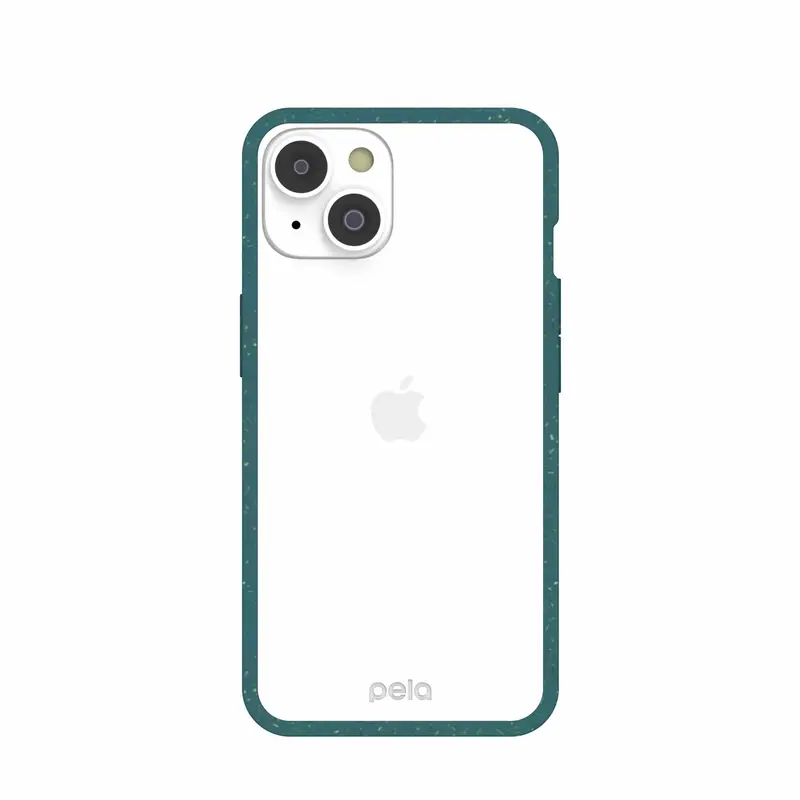Clear iPhone 14/16e Case with Green Ridge