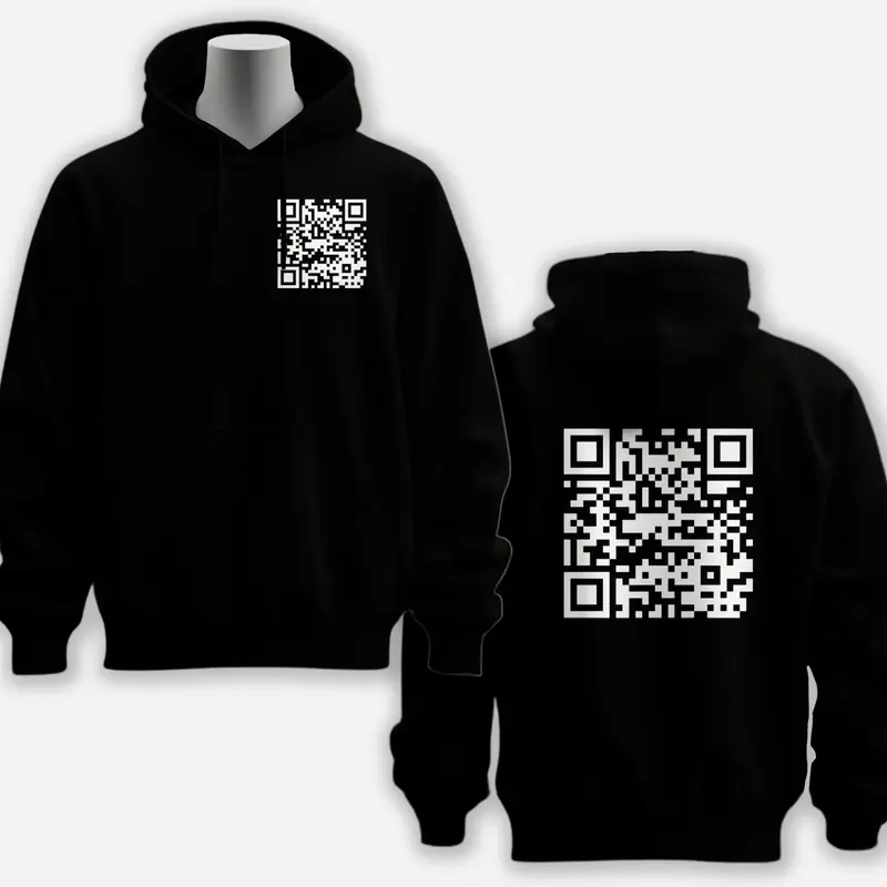 Funny FU QR Code Hoodie - Casual Pullover - Funny Gifts For Men