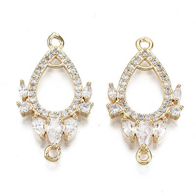 Brass Micro Pave Clear Cubic Zirconia Pendants