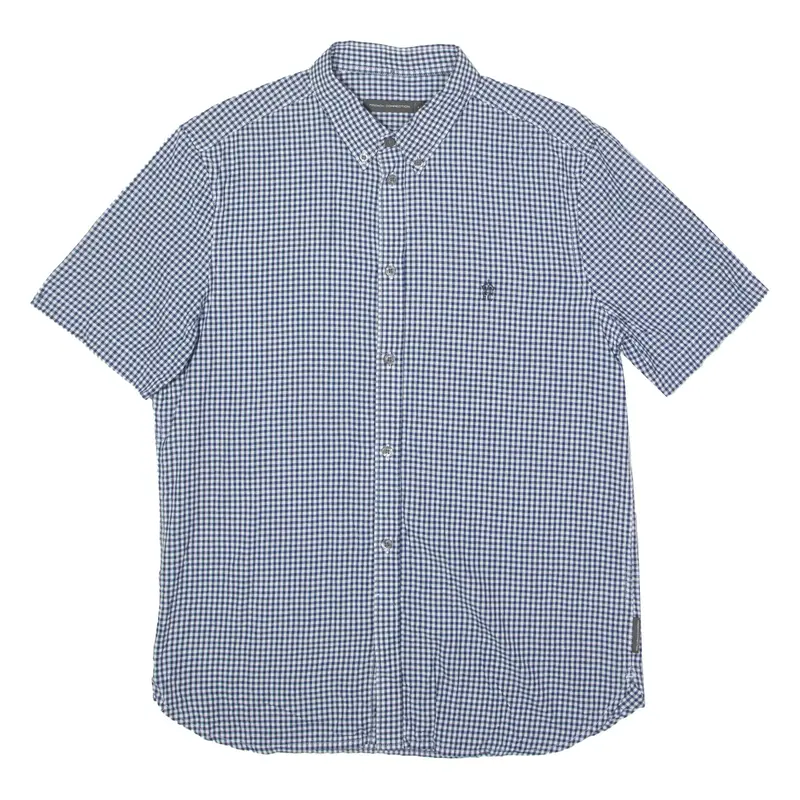FRENCH CONNECTION Mens Shirt Blue Gingham L