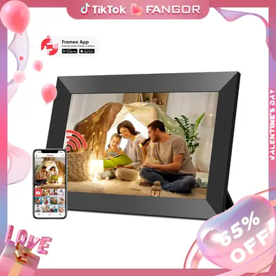 【Valentine Gift】Frameo WiFi Digital Photo Frame, Real-time Video/Photo Sharing, 10.1-inch HD IPS Smart Touch Screen Photo...