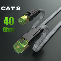 MIZIQER Cat 8 Ethernet Cable, Nylon Braided High Speed Heavy Duty Network LAN Patch Cord, 40Gbps 2000Mhz SFTP RJ45 Flat Inter...