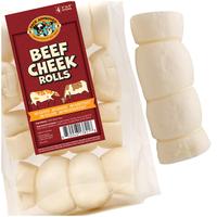 Pack Approved Beef Cheek Rolls Dog Treats - 4-Pack of 5-6\