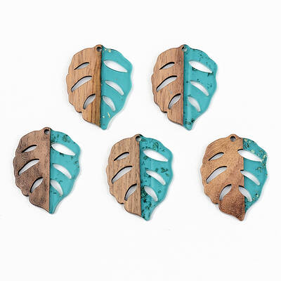 Transparent Resin & Walnut Wood Pendants