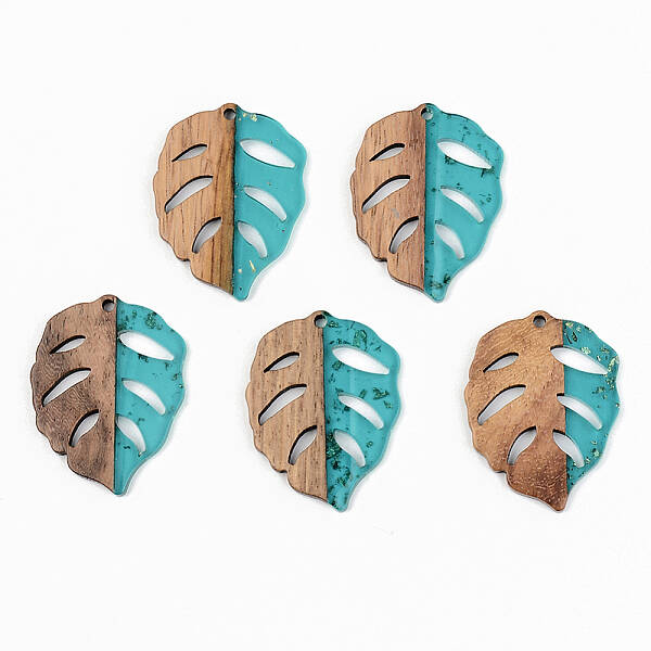 Transparent Resin & Walnut Wood Pendants