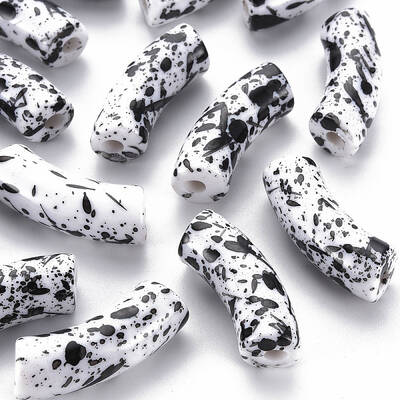 Opaque Spray Painted Acrylic Beads