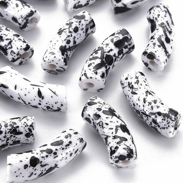 Opaque Spray Painted Acrylic Beads