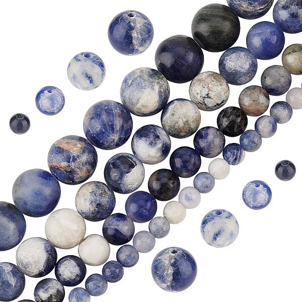 4 Strands 4 Styles Natural Sodalite Beads Strand