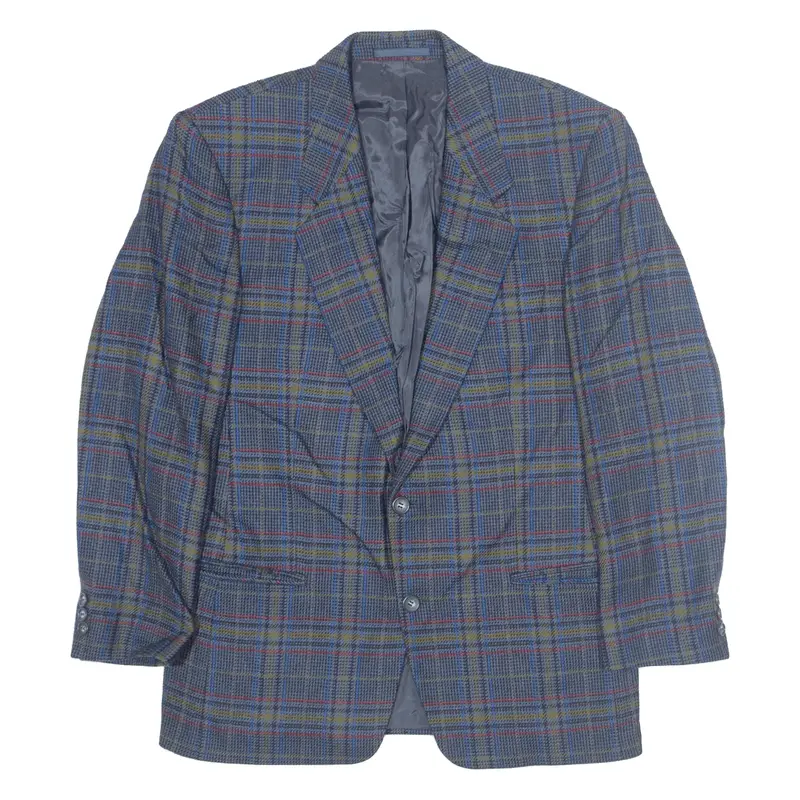 HUGO BOSS Blazer Jacket Blue Wool Check Mens M