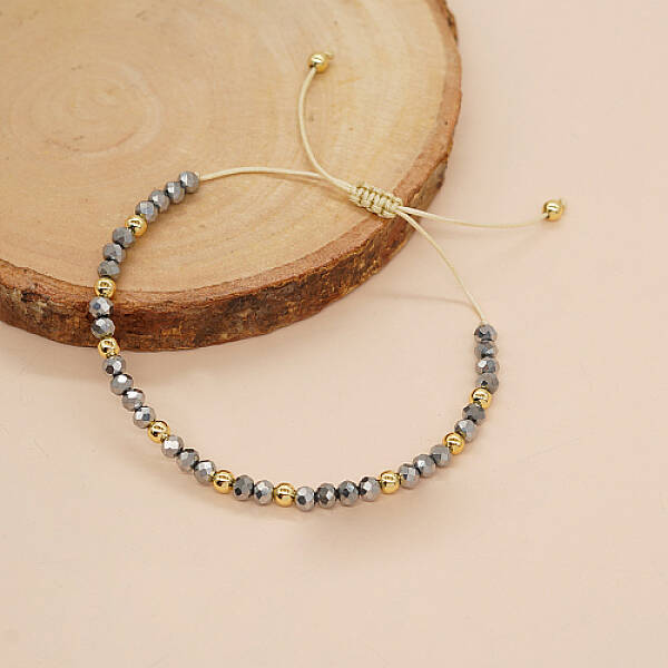 Adjustable Glass Braided Bead Bracelets
