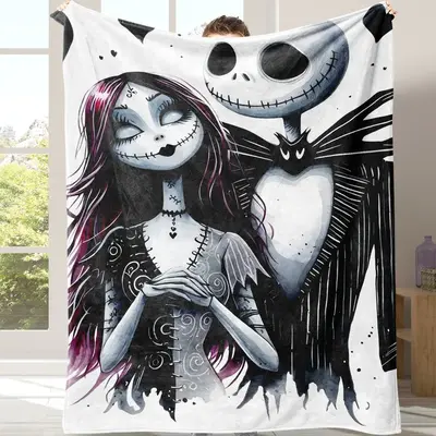 Jack Skull Nap Blanket, Soft Flannel Sofa Bed Throw, Warm Comfortable Travel Camping Office Chair Cover, Ideal Gift for Home ...