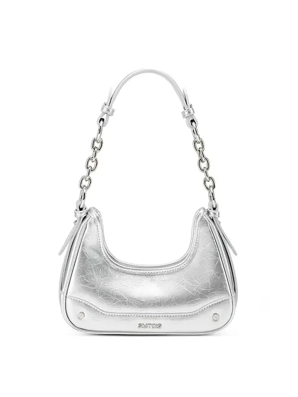 Smting zippered chain baguette bag