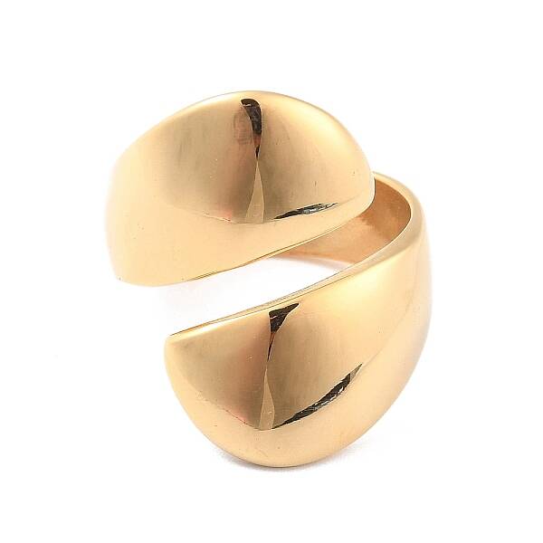 Ion Plating(IP) 304 Stainless Steel Plain Band Wrap Cuff Ring
