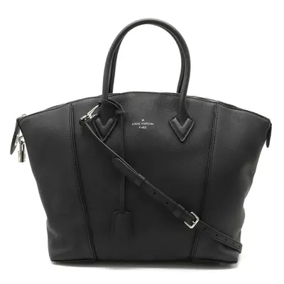 Pre-owned Louis Vuitton Leather Hand bag Black Lockit Satchel