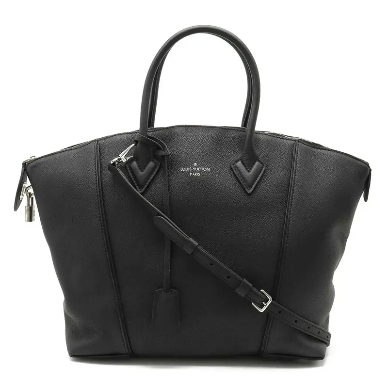 Pre-owned Louis Vuitton Leather Hand bag Black Lockit Satchel
