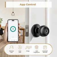 Arpha D258 Fingerprint Smart Door Knob Lock, Advanced Biometric Technology, 50 Passwords, App Control Smart Lock, Backup Keys...