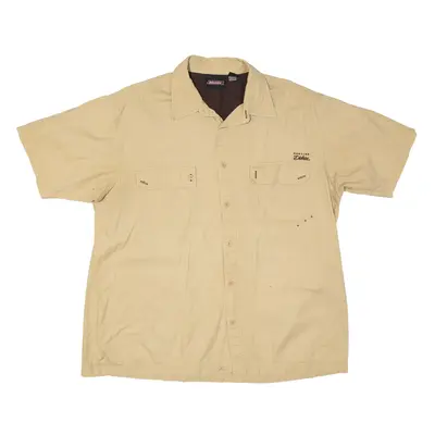 DICKIES Plain Shirt Beige Short Sleeve Mens 2XL