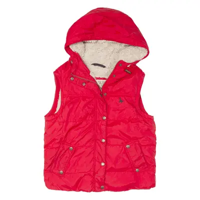 JACK WILLS Puffer Gilet Red Womens UK 10