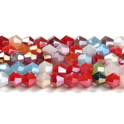 Opaque Solid Color Electroplate Glass Beads Strands
