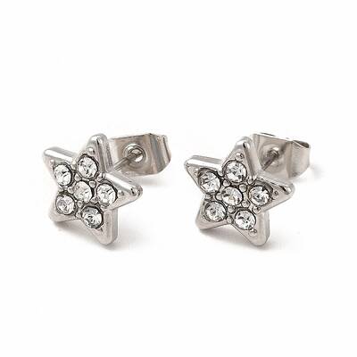 Crystal Rhinestone Star Stud Earrings