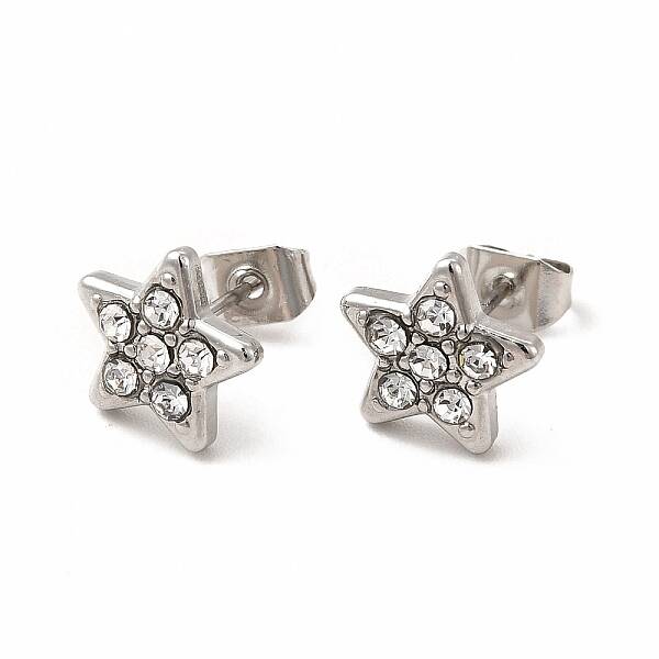 Crystal Rhinestone Star Stud Earrings