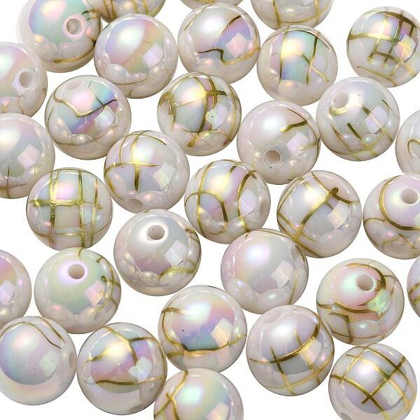 UV Plating Rainbow Iridescent Acrylic Beads