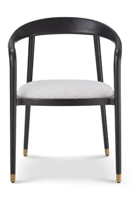 Curved Back Bouclé Sand Dining Chair | Liang & Eimil Fluid