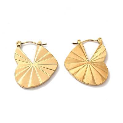 Ion Plating(IP) 304 Stainless Steel Heart Hoop Earrings for Women