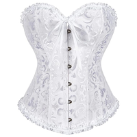 Lace Up Boned Overbust Corset Bustier Lingerie Bodyshaper Top 819-D2