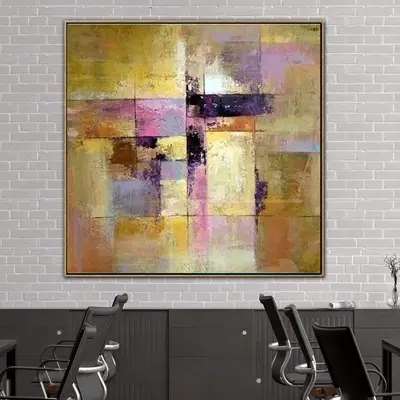 Gold Painting Pink Painting Contemporary Art Painting Canvas | GOLDEN STAINED GLASS